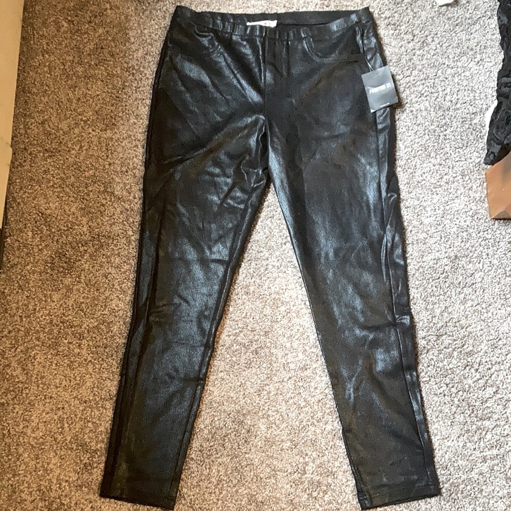 Artificial leather leggings